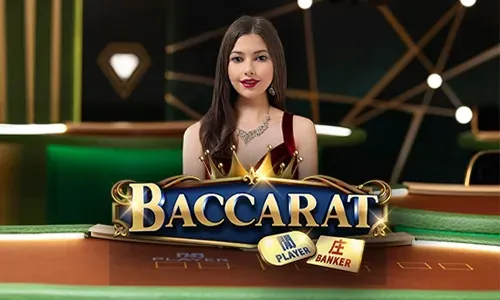 Live casino dealer with blackjack table